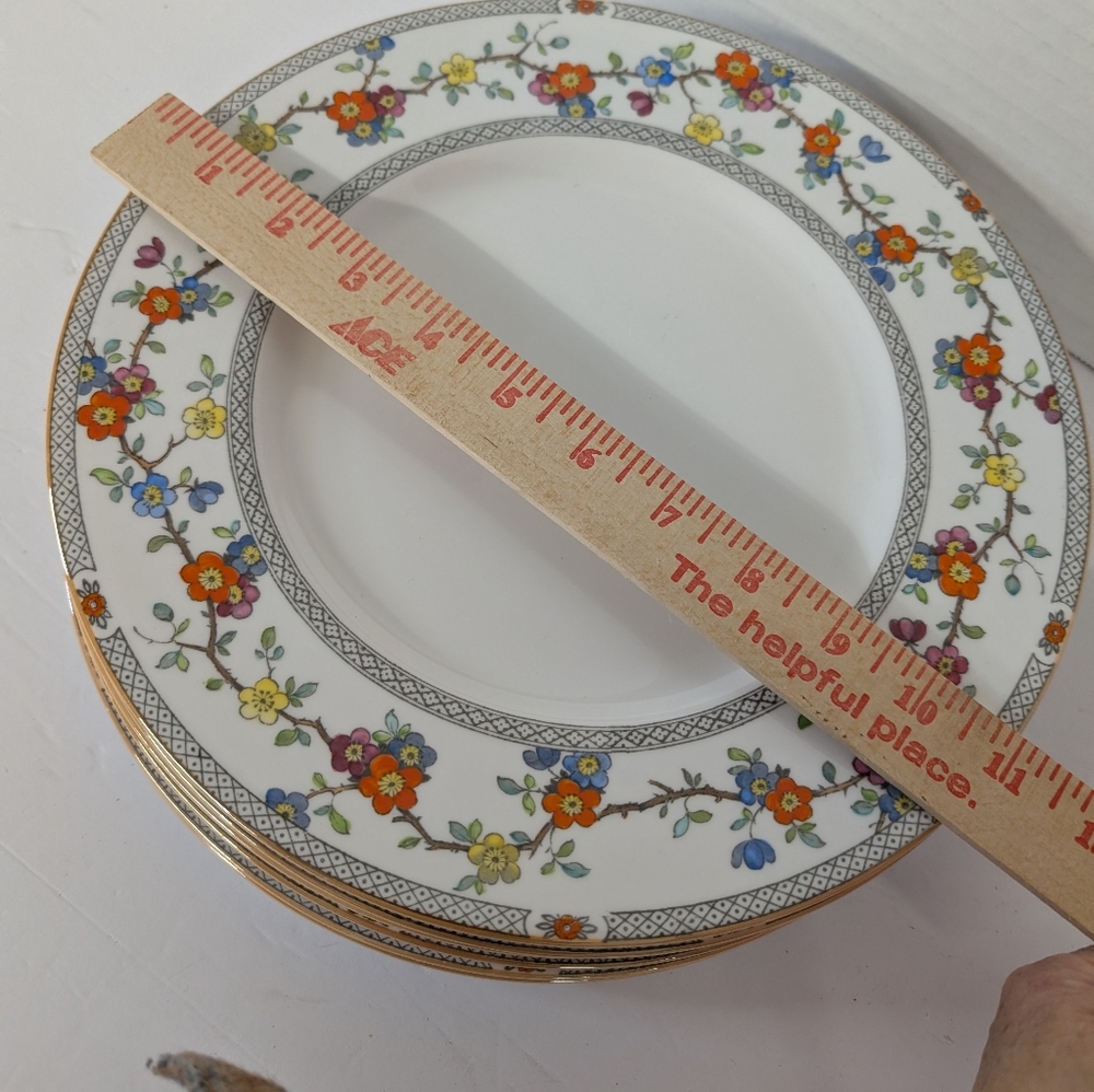 Vintage Spode Spring Patterned Dinner Plates Set Of 6 - Picture 3 of 4